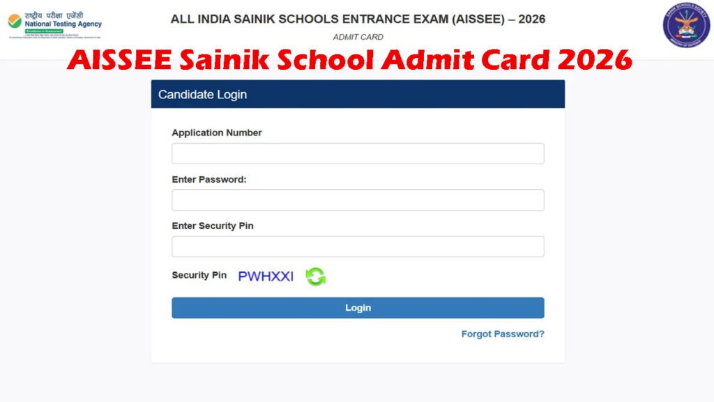 AISSEE Sainik School Admit Card 2026