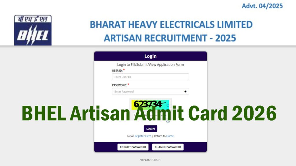 BHEL Artisan Admit Card 2026