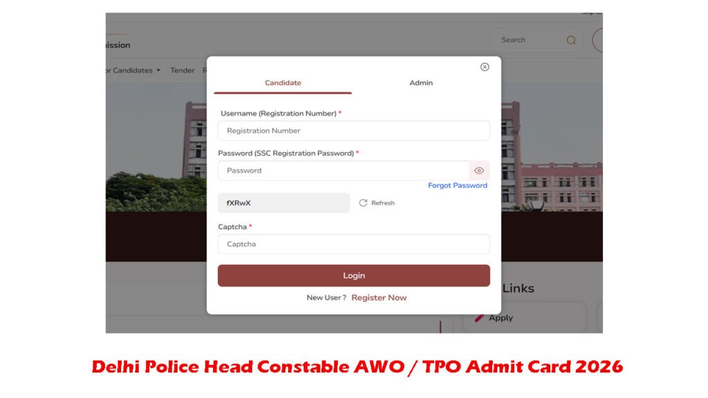 Delhi Police Head Constable AWO TPO Admit Card 2026