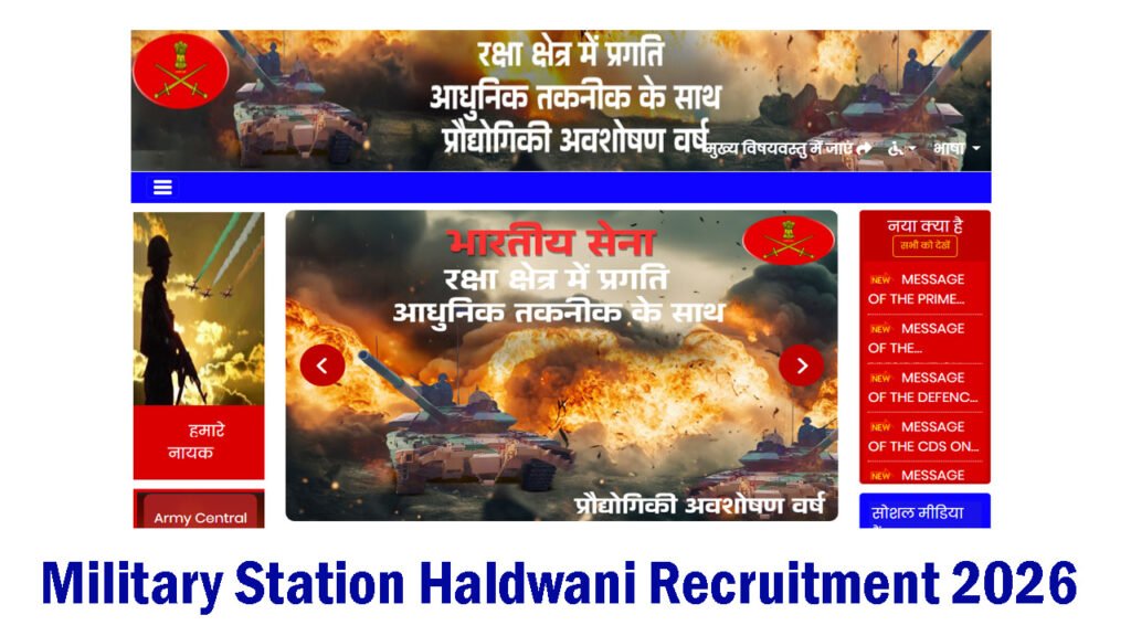 Military Station Haldwani Recruitment 2026